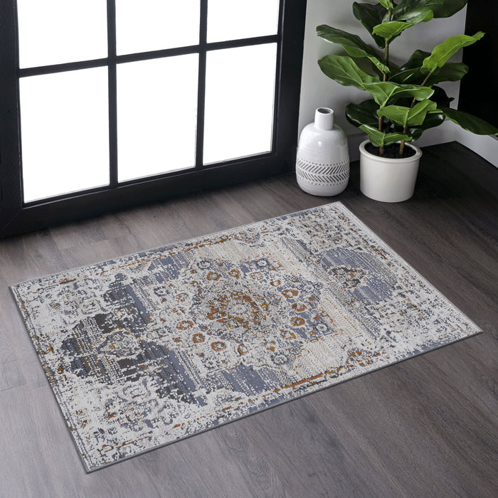 Payas - 2' x 3' Medallion Non-Shedding Living Room Bedroom Dining Home Office Stylish And Stain Resistant Area Rug - Cream / Gold