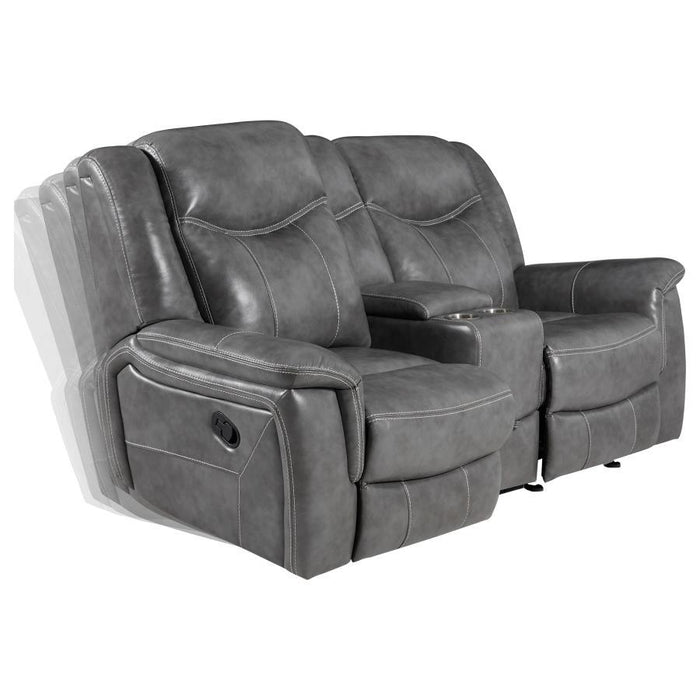 Conrad Motion Collection - Grey - Conrad Upholstered Motion Loveseat Cool Grey