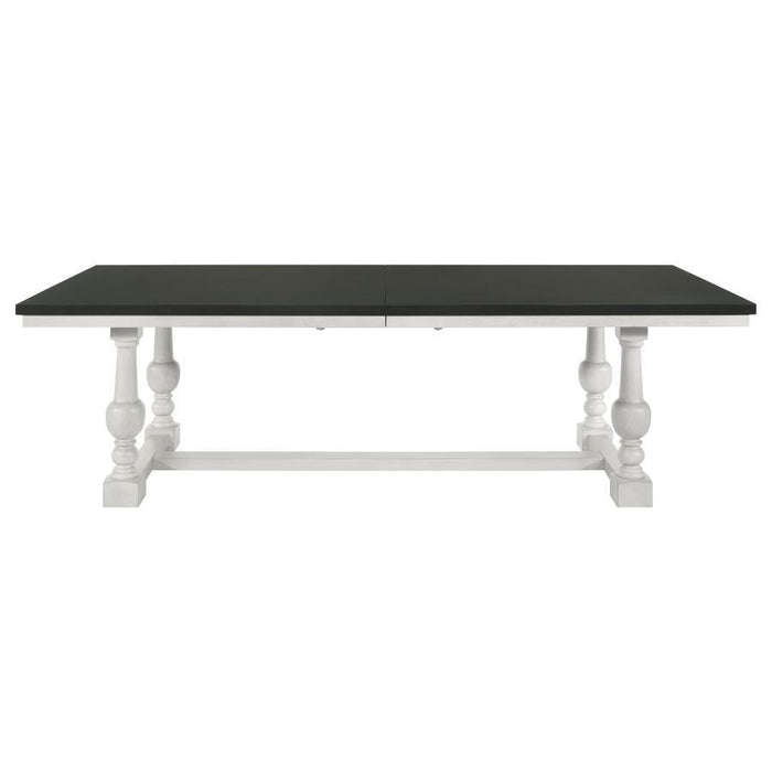 Aventine - Rectangular Dining Table With Extension - Leaf Charcoal And Vintage Chalk