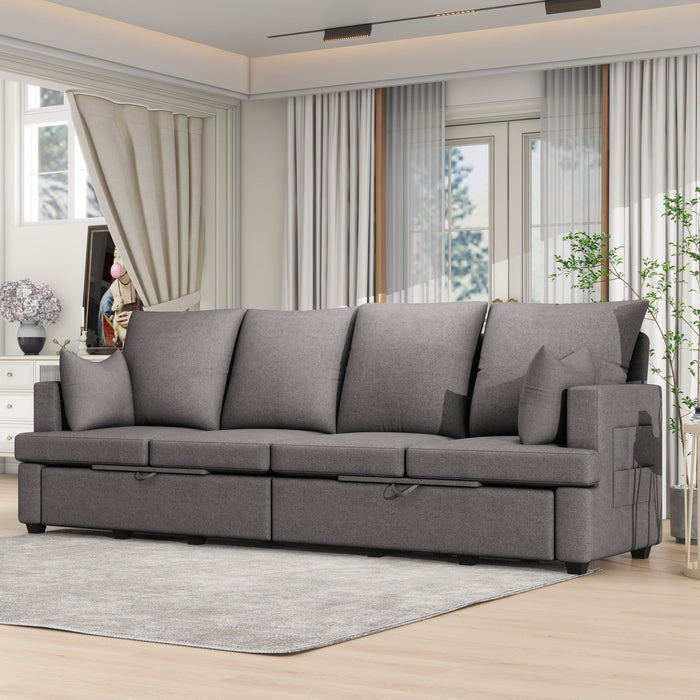 Modern Modular Sofa, Chenile Sectional Couch Set With 2 Pilows Included, Freely Combinable Indoor Funiture For Living Room, Apartment, Office