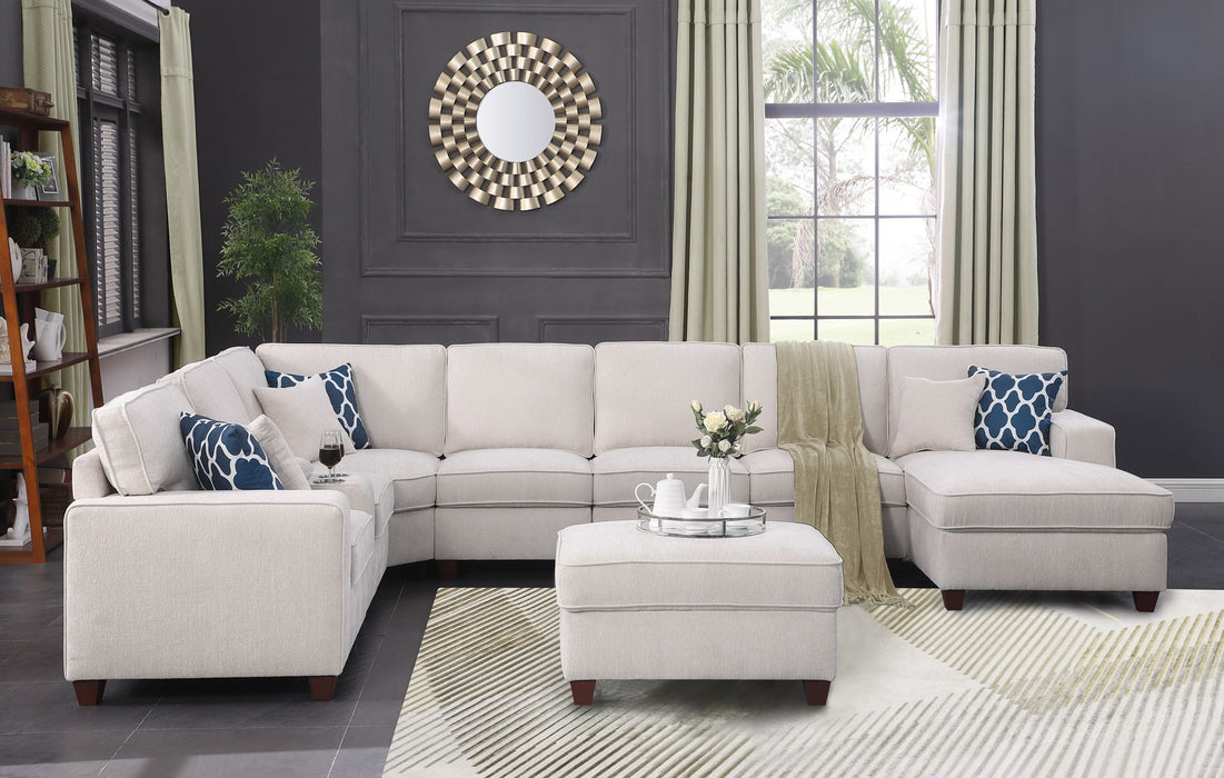 Sarah - Upholstered Sectional With Ottoman