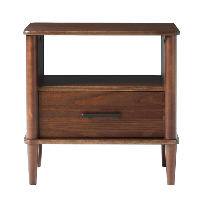 Transitional Solid Wood Spindle Nightstand