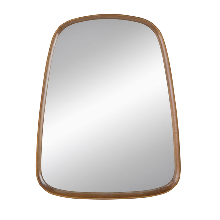 Irrgeular Mirror With Wood Frame, Wall Mirror For Living Room, Bathroom Entryway - Brown