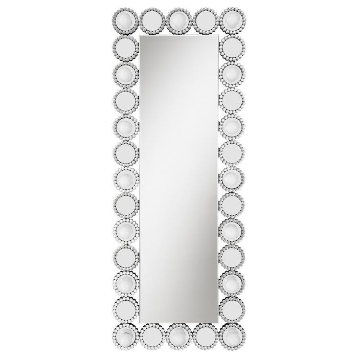 Aghes - Rectangular Wall Mirror With LED Lighting Mirror - Silver