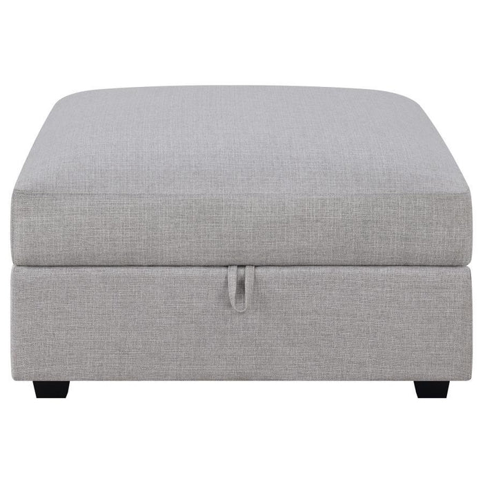 Grey - Cambria Square Storage Ottoman Grey