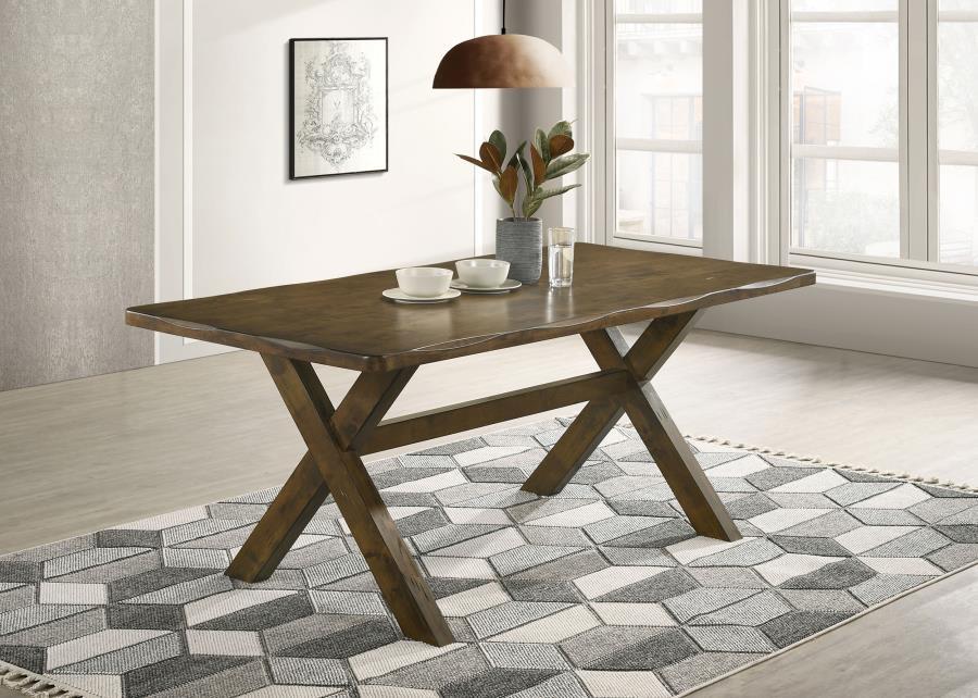 Alston Collection - Alston X-shaped Dining Table Knotty Nutmeg