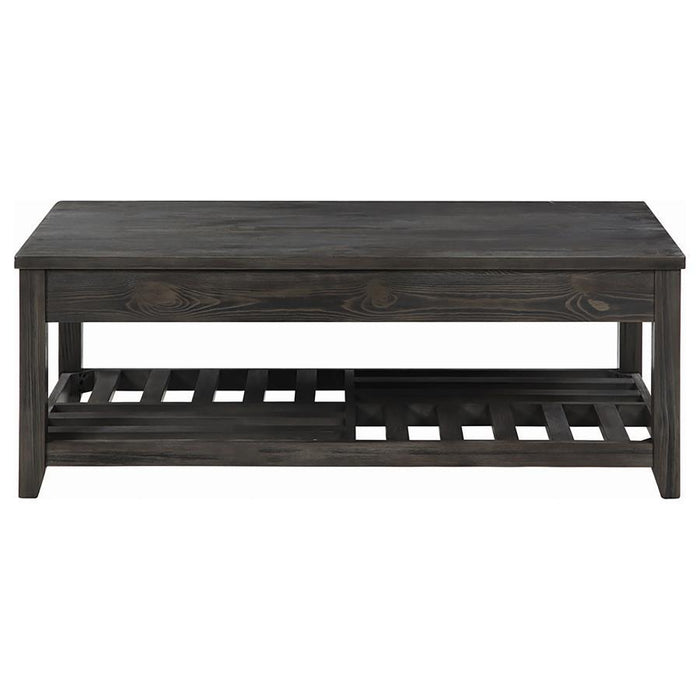 Lift Top Coffee Table With Storage Cavities Grey