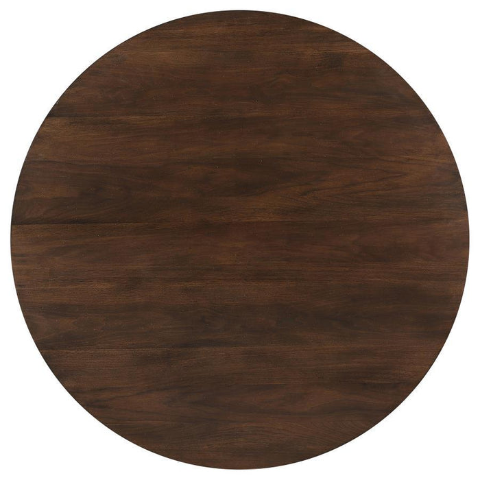 Everton - 5 Piece Round Dining Table Set - Dark Walnut