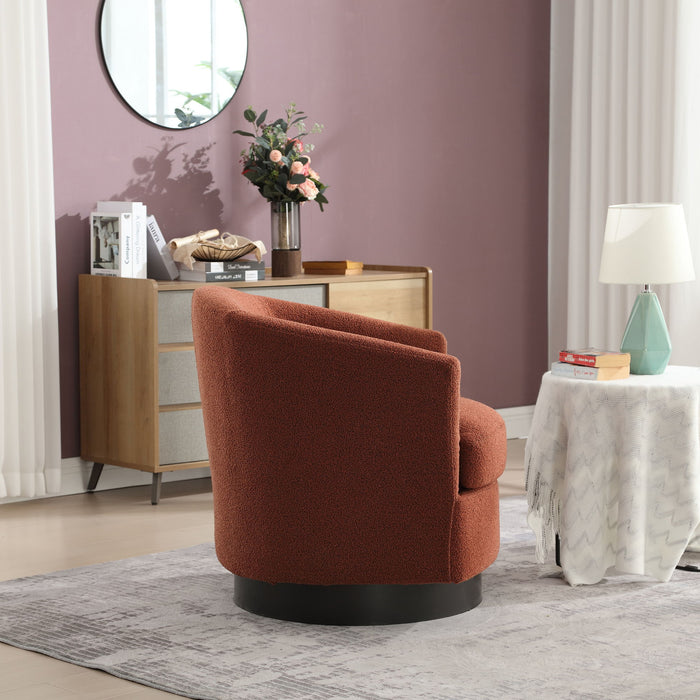 Boucle Upholstered Swivel Cuddle Accent Round Barrel Chair Modern Single Sofa, 360 Degree Circle Club Armchair For Nursery Bedroom Living Room Coffe Bar Lounge Hotel