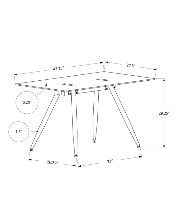 Computer Desk For Home Office, Laptop, Tempered Glass, Contemporary & Modern - White