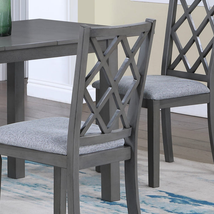 Carlisle - 5 Piece Extendable Wood Dining Set With Upholstered Seat Cushion (Set of 5) - Gray