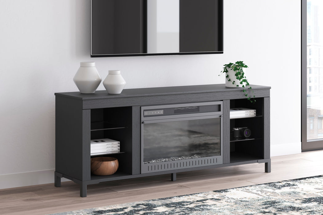 Cayberry - Black - TV Stand With Fireplace