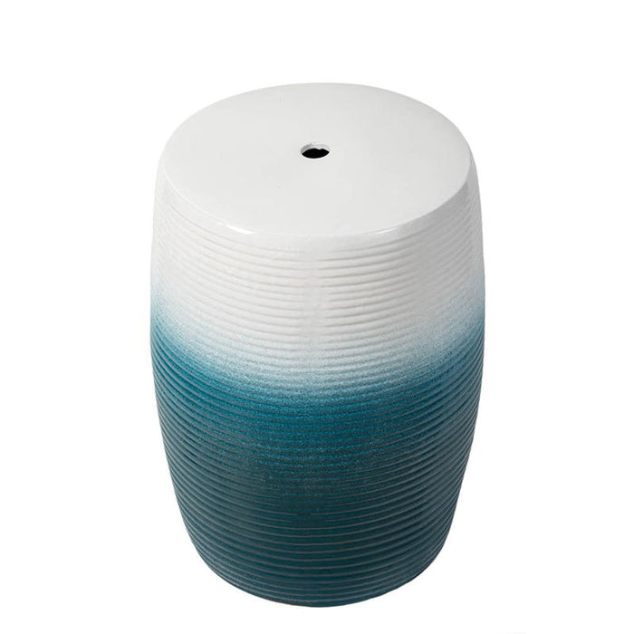 Ceramic Decorative Garden Stool, Blue - Blue