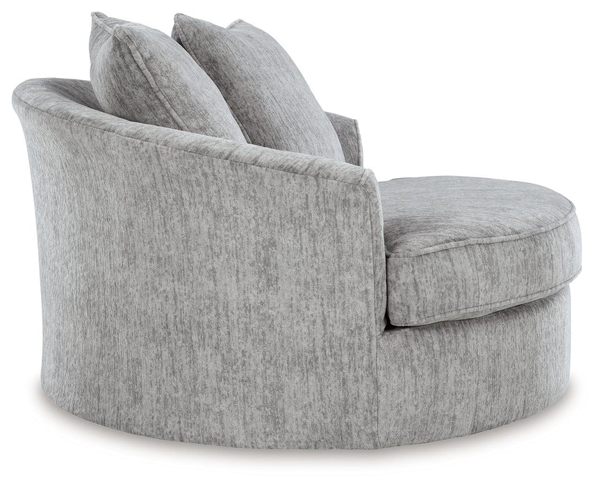 Pembrey - Pewter - Oversized Swivel Accent Chair