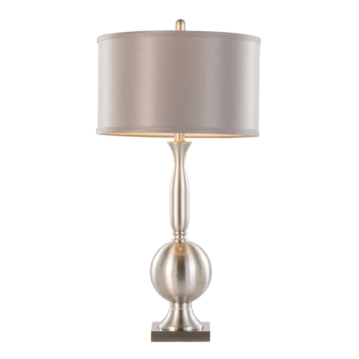 Joan - Contemporary Table Lamp (Set of 2) - Nickel / Gray Satin