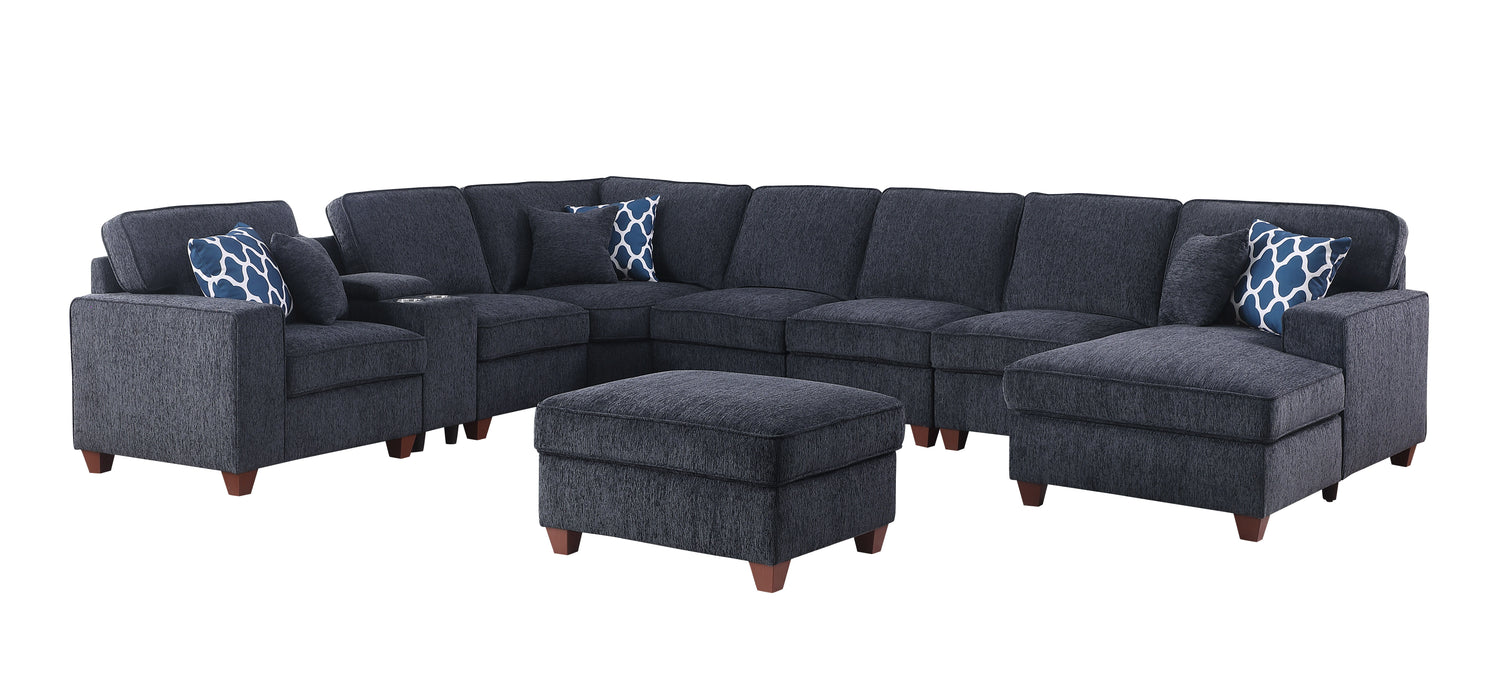 Sarah - Upholstered Sectional With Ottoman