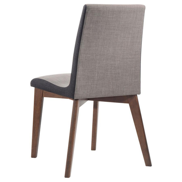 Redbridge Collection - Light Grey - Redbridge Upholstered Side Chairs Grey And Natural Walnut (Set of 2)