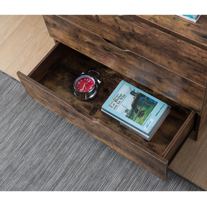 5 Drawer Bedroom Chest Dresser - Distressed Wood