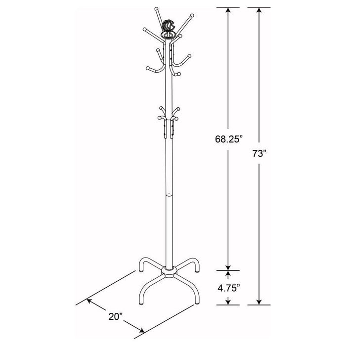 12-hook Coat Rack Black