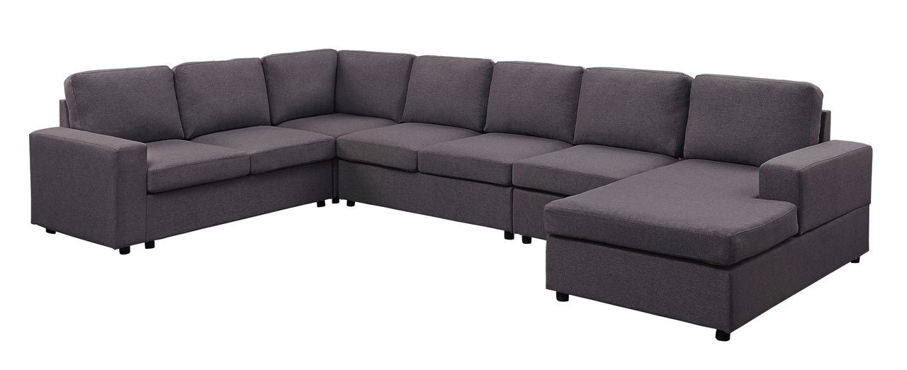 Tifton - Linen 7 Seat Reversible Modular Sectional Sofa Chaise