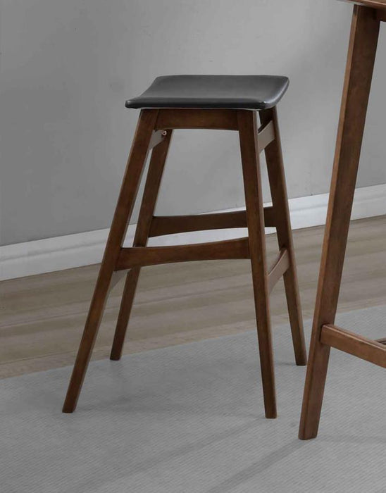 Rec Room/ Bar Tables: Wood - Dark Grey - Tapered Legs Bar Stools Dark Grey And Walnut (Set of 2)