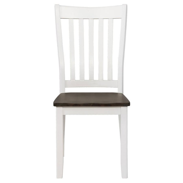 Kingman Collection - Kingman Slat Back Dining Chairs Espresso And White (Set of 2)