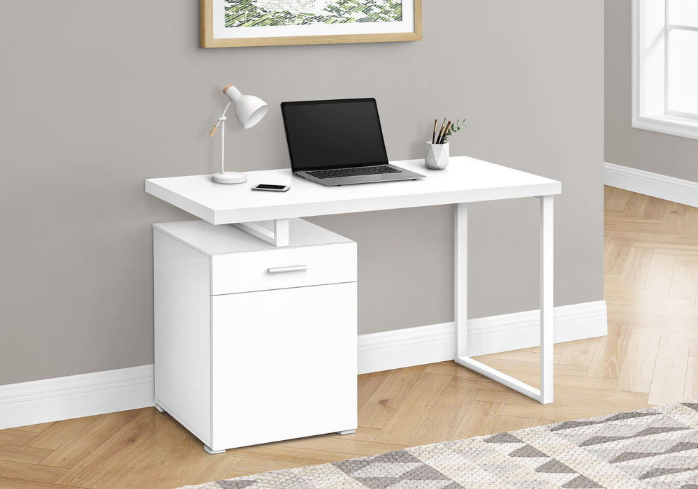 Computer Desk, Home Office, Laptop, Left, Right Set-Up, Storage Drawers, Work, Contemporary, Modern - White