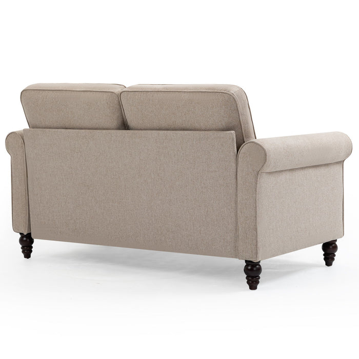 Loveseat Sofa, Mid-Century Modern Couches For Living Room, Button Tufted Sofa