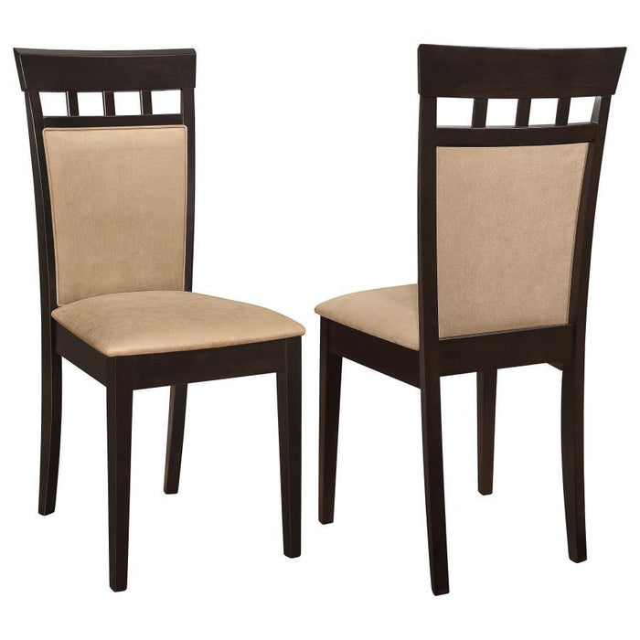 Gabriel Collection - Beige - Gabriel Upholstered Side Chairs Cappuccino And Tan (Set of 2)