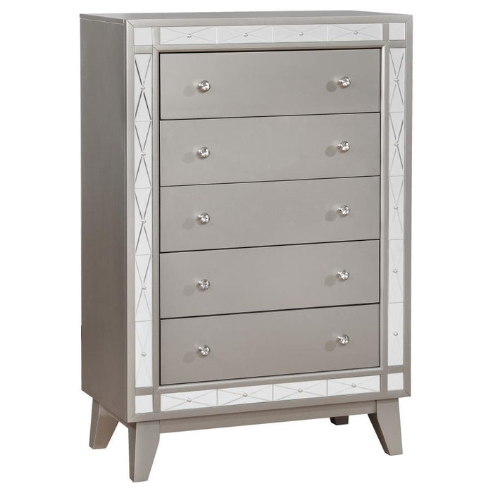 Leighton Collection - Leighton 5-drawer Chest Metallic Mercury