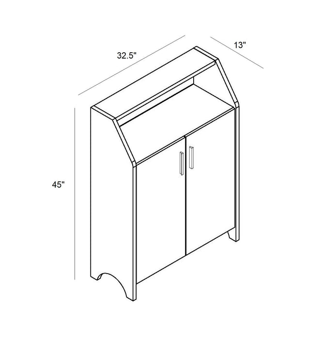 Modern Shoe/Storage Cabinet Two Door With 4 Shelves