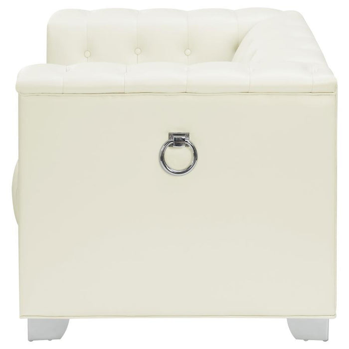 Chaviano Collection - Pearl White - Chaviano Tufted Upholstered Chair Pearl White