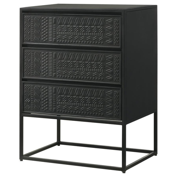 Alcoa - 3-Drawer Accent Cabinet - Black