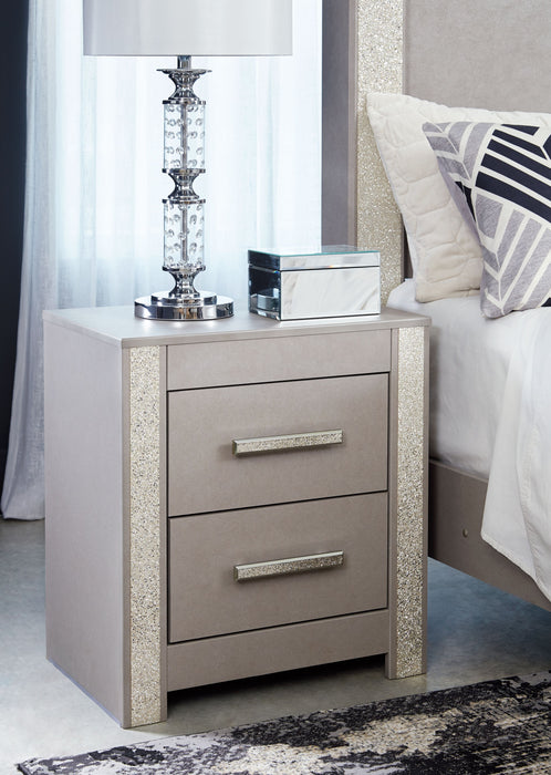 Surancha - Gray - Two Drawer Night Stand