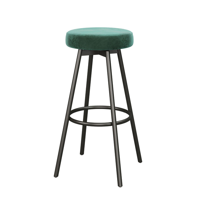 Modern Glam Upholstered Faux Velvet Bar Stool