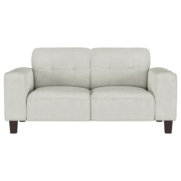 Deerhurst - Upholstered Track Arm Tufted Loveseat - Beige