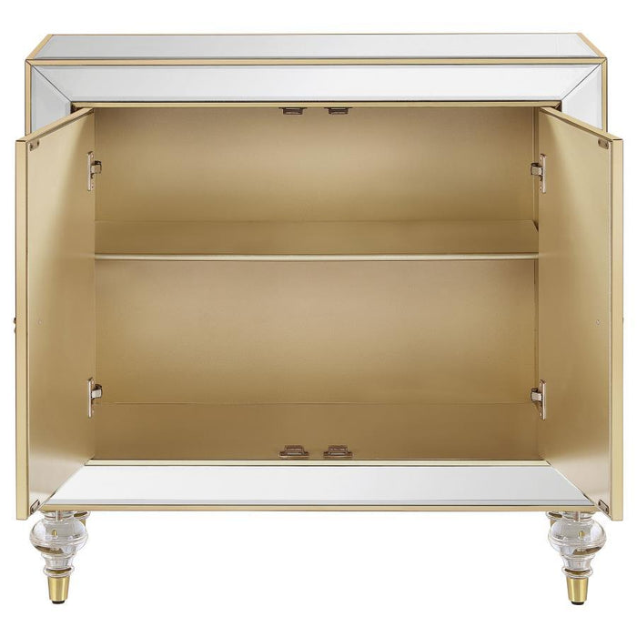 Lupin - 2-Door Accent Cabinet - Mirror And Champagne