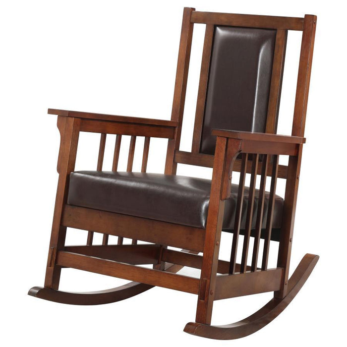 Living Room: Rocking Chairs - Upholstered Rocking Chair Tobacco And Dark Brown