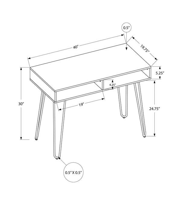 Computer Desk, Home Office, Laptop, Left / Right Set-Up, Storage Drawers, Work, Contemporary, Modern - White