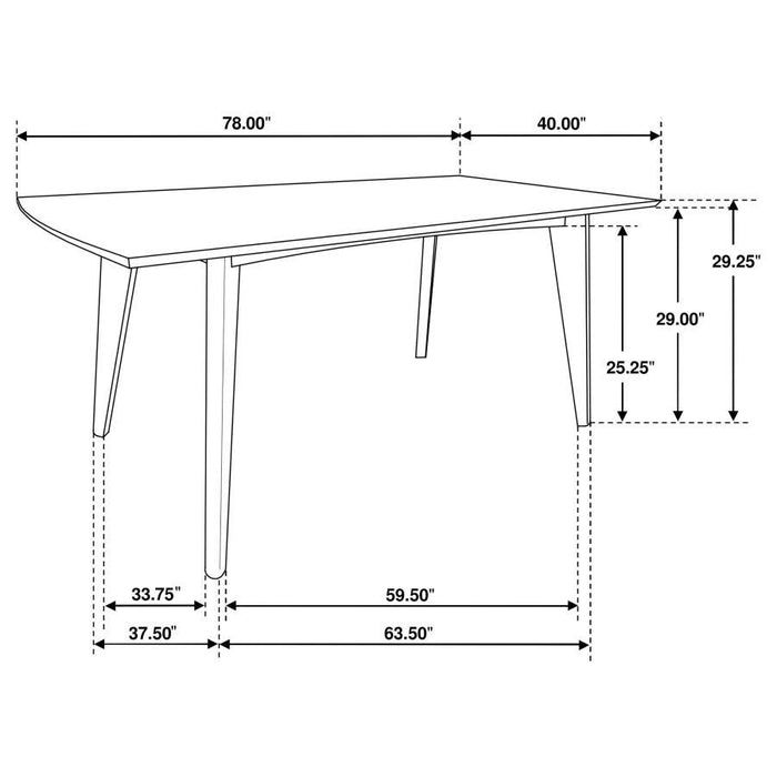 Malone Collection - Malone Rectangular Dining Table Dark Walnut