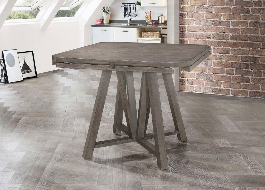 Athens Round Counter Height Table With Drop Leaf Barn Grey