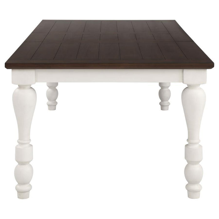 Madelyn Dining Table With Extension Leaf Dark Cocoa And Coastal White