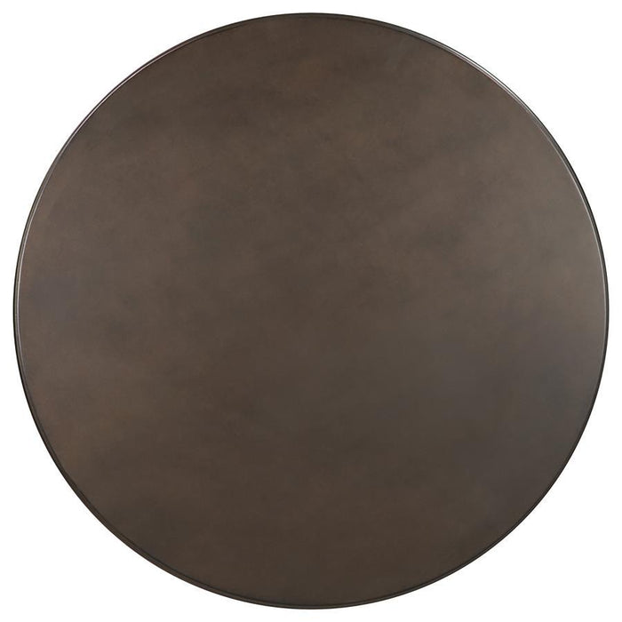 Rec Room/ Bar Tables: Rustic/industrial - Round Bar Table Dark Russet And Antique Bronze