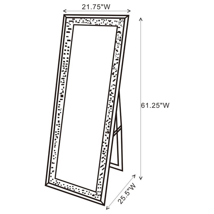 Rectangular Standing Mirror With Led Lighting Silver