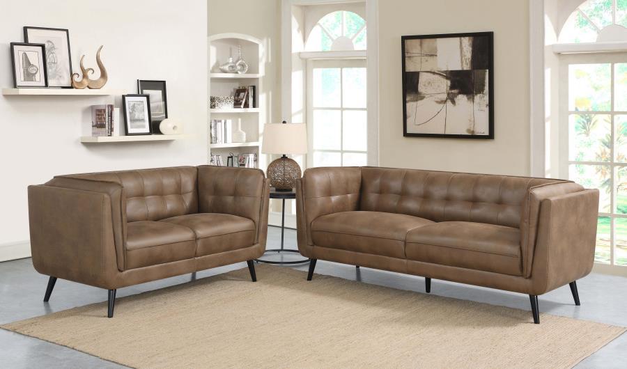 Thatcher - Upholstered Tuxedo Arm Sofa Set