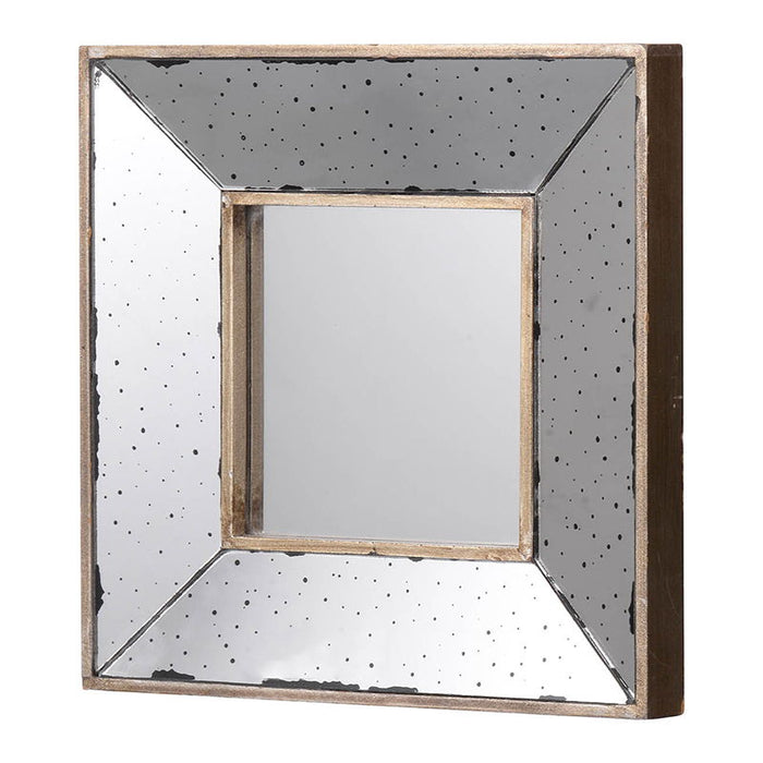 Distressed Silver Square Accent Mirror, Wall Mirror For Living Room - Silver