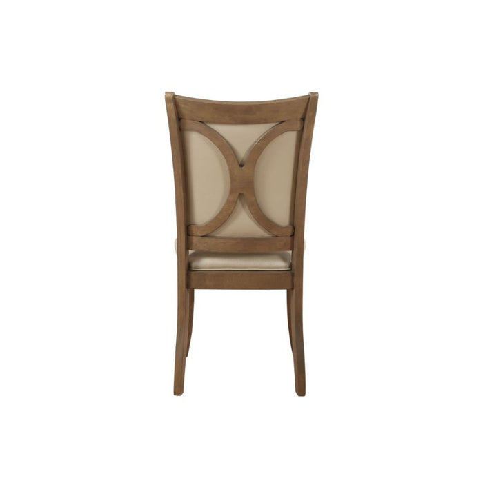 Harald - Side Chair (Set of 2) - Beige PU & Gray Oak