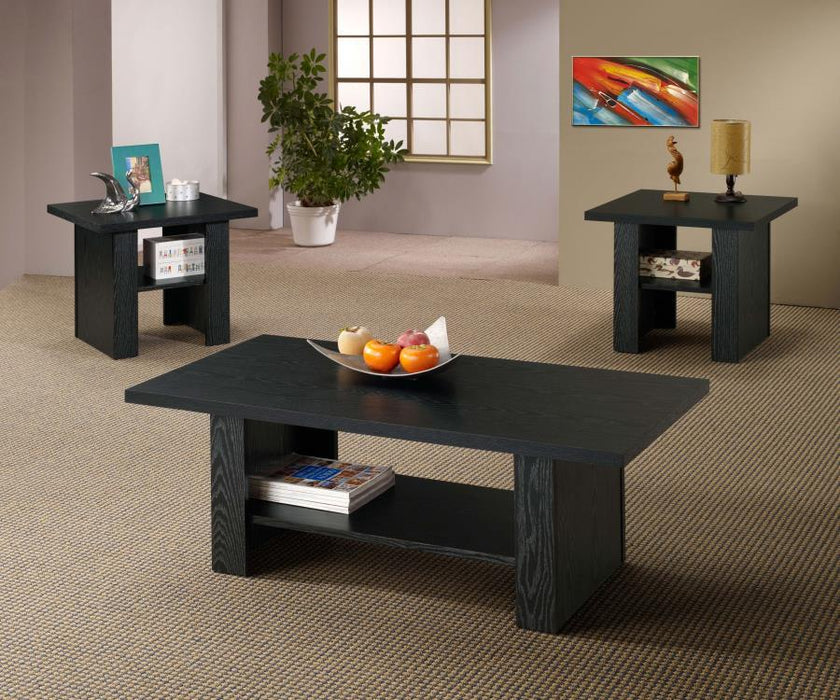 Living Room : Occasional Sets - 3-piece Occasional Table Set Black Oak