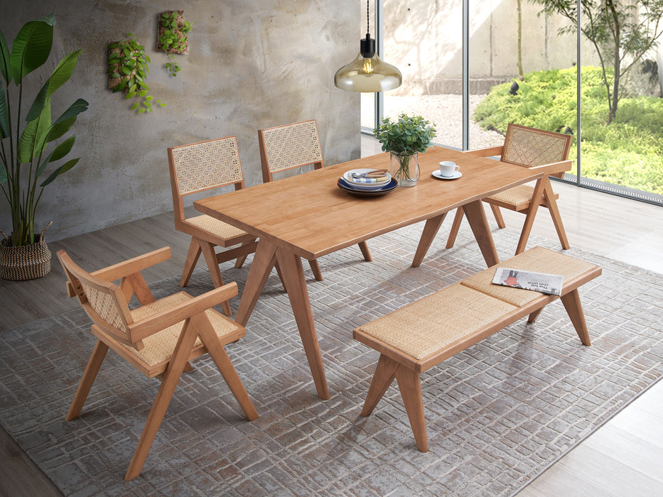 Velentina - 5 Pieces Patio / Outdoor Dining Set - Natural