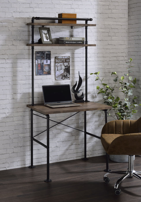 Ensata - Writing Desk - Rustic Oak & Black Finish